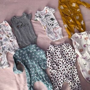 Baby Girl Sleeper & Outfit Bundle - 7 Pieces!